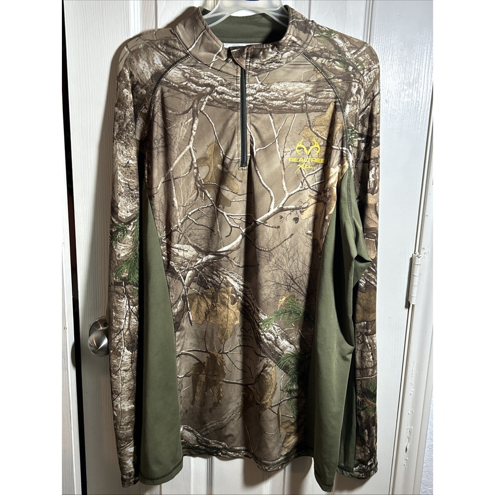 Realtree Xtra Mens‎ 1/4 Zip Pullover Camo Mens Size ML PT5007 Shirt